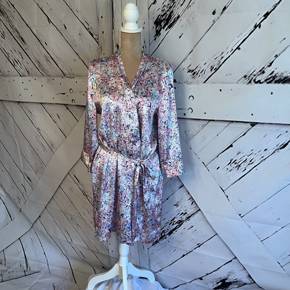 Linea Donattela Lingerie Blue Floral Robe, L/XL